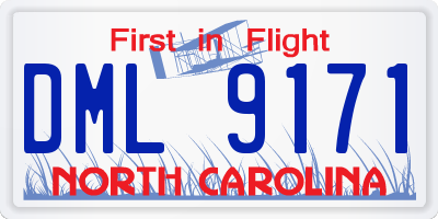 NC license plate DML9171
