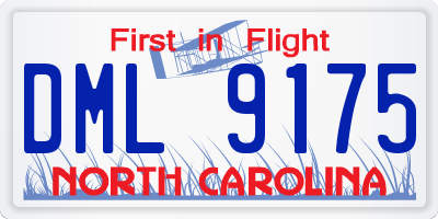 NC license plate DML9175
