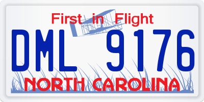 NC license plate DML9176