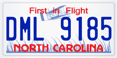 NC license plate DML9185