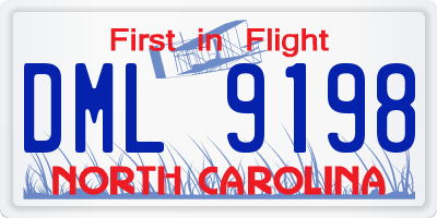 NC license plate DML9198