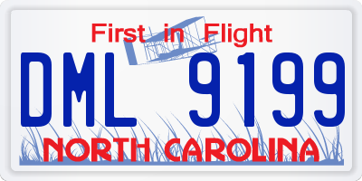 NC license plate DML9199