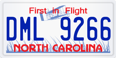 NC license plate DML9266