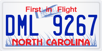 NC license plate DML9267
