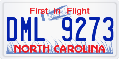 NC license plate DML9273