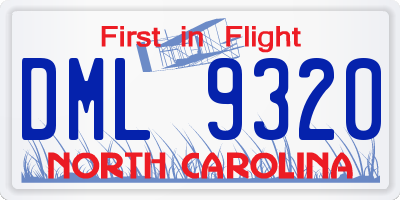 NC license plate DML9320