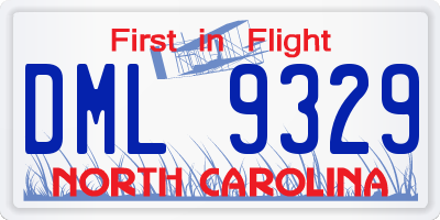 NC license plate DML9329