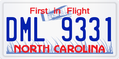 NC license plate DML9331