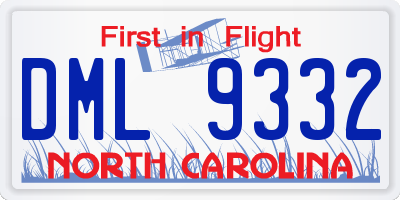 NC license plate DML9332