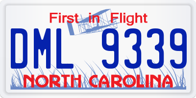 NC license plate DML9339