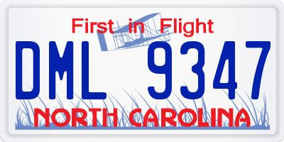 NC license plate DML9347