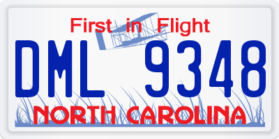 NC license plate DML9348