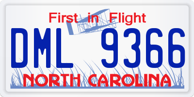 NC license plate DML9366