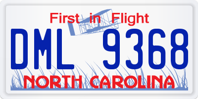 NC license plate DML9368