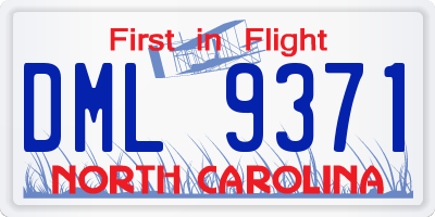 NC license plate DML9371