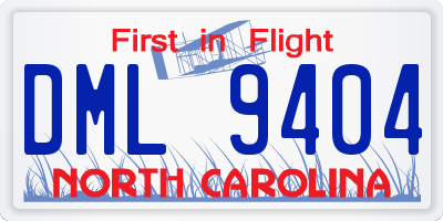 NC license plate DML9404
