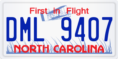 NC license plate DML9407