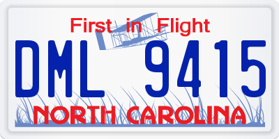 NC license plate DML9415