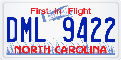 NC license plate DML9422