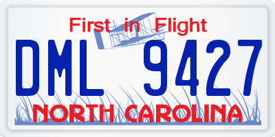 NC license plate DML9427