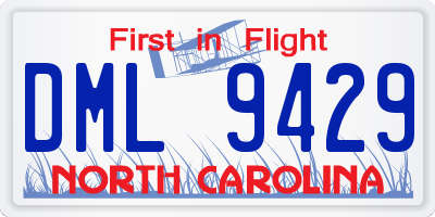 NC license plate DML9429
