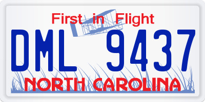NC license plate DML9437