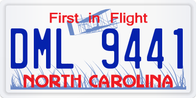 NC license plate DML9441