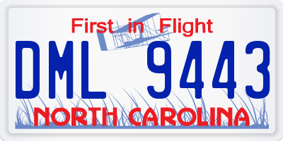 NC license plate DML9443