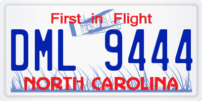 NC license plate DML9444