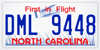NC license plate DML9448