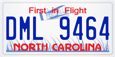 NC license plate DML9464