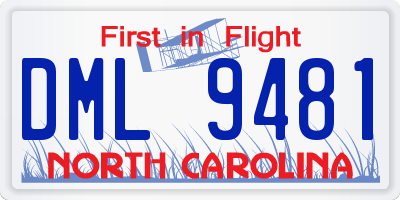 NC license plate DML9481