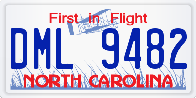NC license plate DML9482
