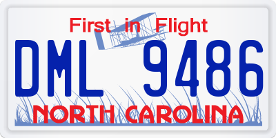 NC license plate DML9486
