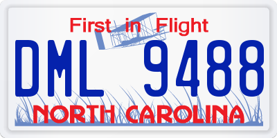 NC license plate DML9488