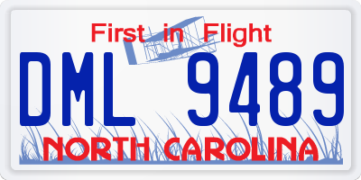 NC license plate DML9489