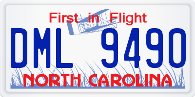 NC license plate DML9490