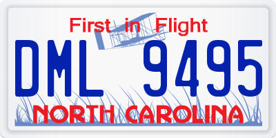 NC license plate DML9495