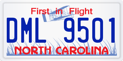 NC license plate DML9501