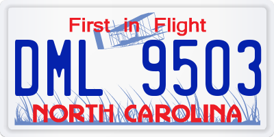 NC license plate DML9503