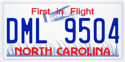 NC license plate DML9504