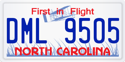 NC license plate DML9505