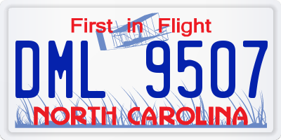 NC license plate DML9507
