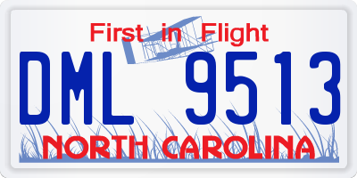 NC license plate DML9513