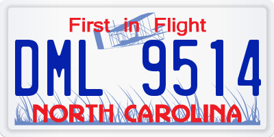 NC license plate DML9514