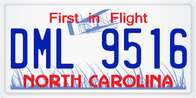 NC license plate DML9516