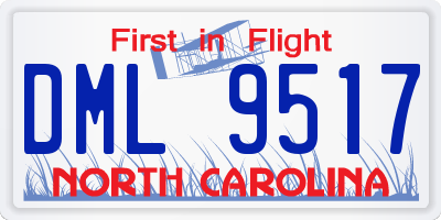 NC license plate DML9517