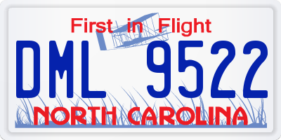 NC license plate DML9522