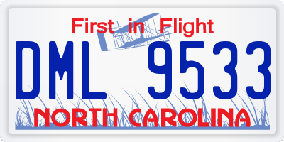 NC license plate DML9533