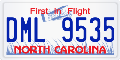NC license plate DML9535